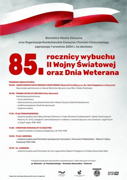 Obchody 85. rocznicy wybuchu II Wojny Światowej